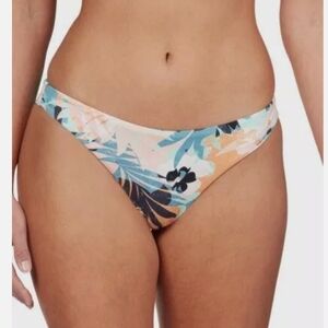 Roxy Printed Beach Classics Brown Blue Mini Bikini Bottom Size XL,NWT